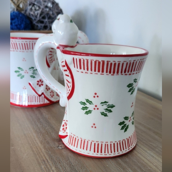 🎄 Temp-Tations Red & White Ceramic Angel Mugs – In Box, Christmas Design (Set) - Picture 11 of 16